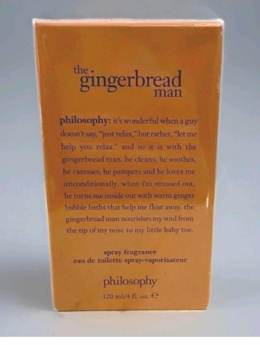 Philosophy The Gingerbread Man Eau De Toilette  Spray Fragrance 4oz New SEALED